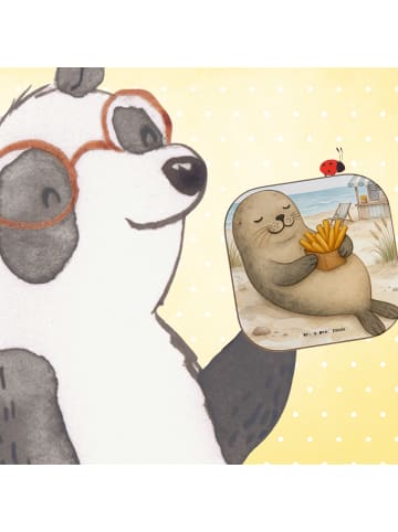 Mr. & Mrs. Panda Tassenuntersetzer Robbe Pommes Design ohne Spruch in Weiß