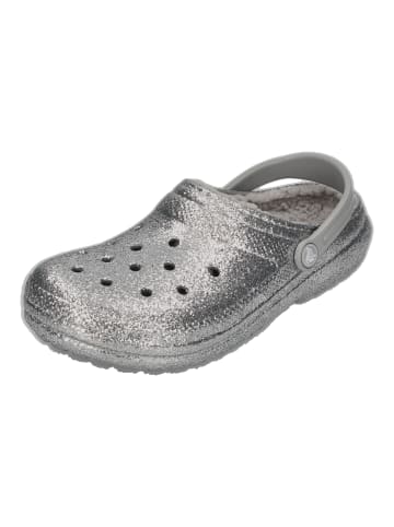 Crocs Hausschuhe Classic Glitter Lined Clog 207462-00N in silberfarben