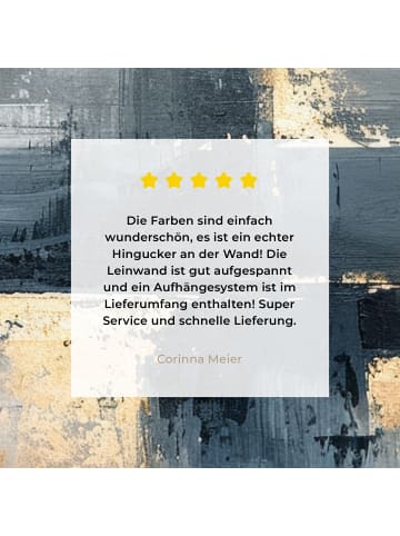 MuchoWow Leinwand bilder Abstrakte Kunst gold grau (BxH)