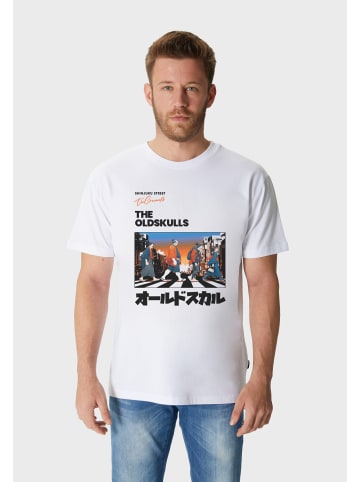 OLDSKULL T-Shirt Asian Icons Legends Walking Graphic in White