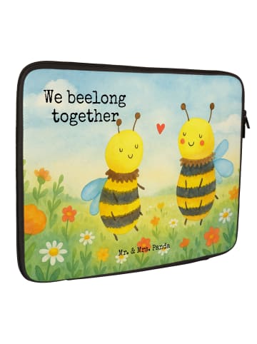 Mr. & Mrs. Panda Laptop Hülle Biene Verliebt Design mit Spruch in Weiß