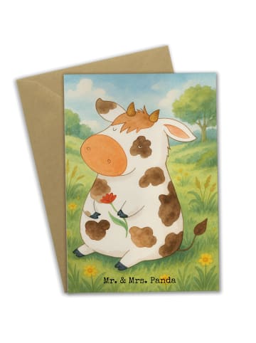 Mr. & Mrs. Panda Grußkarte Kuh Design ohne Spruch in Weiß