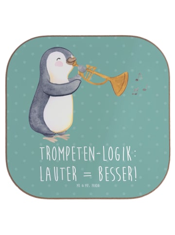 Mr. & Mrs. Panda Flaschenuntersetzer Trompeten Weisheit mit Spruch in Meeresbrise