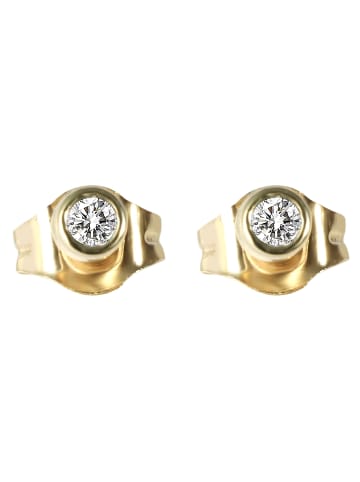 Adeliás Damen Ohrringe – Ohrstecker aus 333 Gold mit Zirkonia in gold