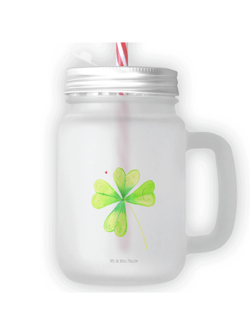 Mr. & Mrs. Panda Glas Blume Kleeblatt ohne Spruch in Transparent