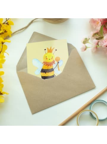 Mr. & Mrs. Panda Grußkarte Biene König ohne Spruch in Gelb Pastell