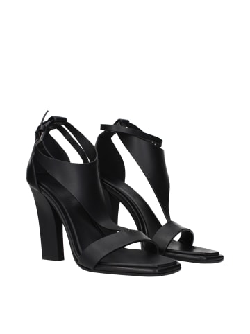 Max Mara Schwarz Leder Stiletto Absatz Sandalen