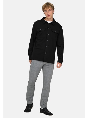 ONLY & SONS Hemdjacke / Overshirt Newkodyl in Schwarz / hellgrau