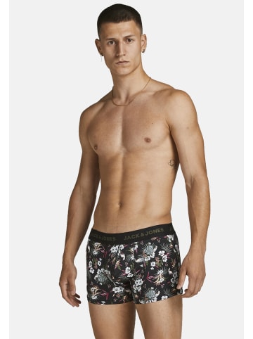 Jack & Jones Trunks 'Flower' 3er Pack in schwarz