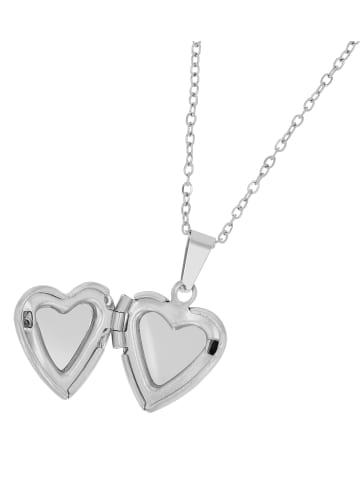 Adeliás Damen Halskette mit Anhänger – Medaillon aus Edelstahl in silber