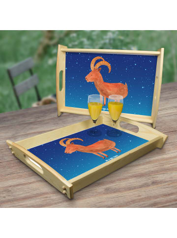 Mr. & Mrs. Panda Bett-Tablett Sternzeichen Steinbock ohne Spruch in Sternenhimmel Blau