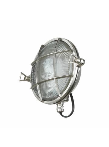 Licht-Erlebnisse Außen Wandlampe Ø 18 x (H)18 cm in Nickel matt