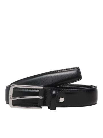 Jack & Jones Legerer Echtleder Gürtel Leather Belt JACCHRISTOPHER in Schwarz