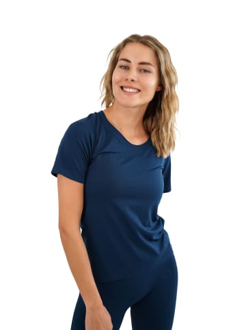 Stark Soul® Sport Shirt Damen Racer - Seamless Laufshirt in marineblau