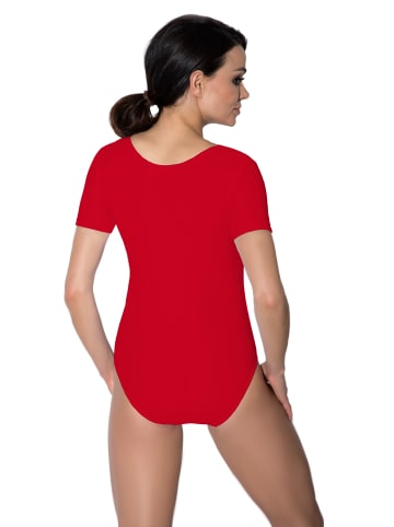Aquarti Aquarti Damen Ballett Trikot Kurzarm Tanz-Body in rot