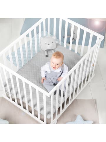 roba Laufgitter Set 75x100 cm 3-fach höhenverstellbar mit Einlage Style grau