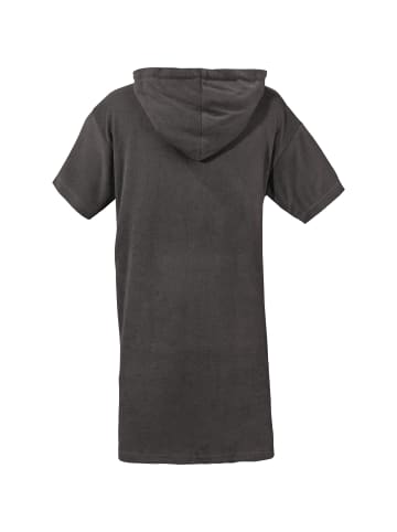 Erwin Müller Leichtfrottier Unisex-Poncho mit Kapuze in anthrazit