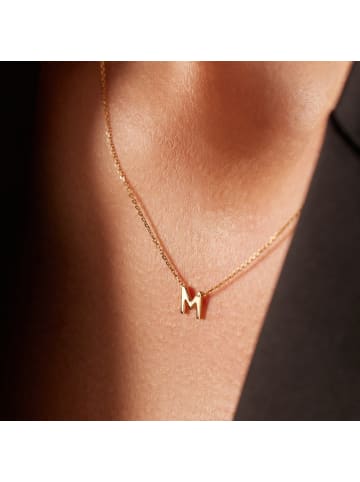 Lucardi 375 Gold Halskette "Buchstabe W" Buchstabe