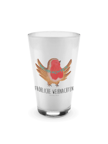 Mr. & Mrs. Panda Latte Macchiato Glas Rotkehlchen Weihnachten mi... in Transparent