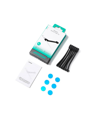COFI 1453 Joyroom JR-ZS422 Silikon-Kabelbinder mit Magnet, 6er-Set Weiß in Schwarz