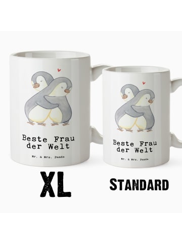 Mr. & Mrs. Panda Riesenkaffeetasse Pinguin Beste Frau der Welt m... in Weiß