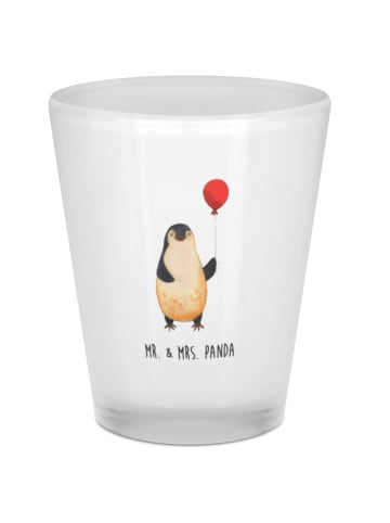 Mr. & Mrs. Panda Schnapsglas Pinguin Luftballon ohne Spruch in Transparent