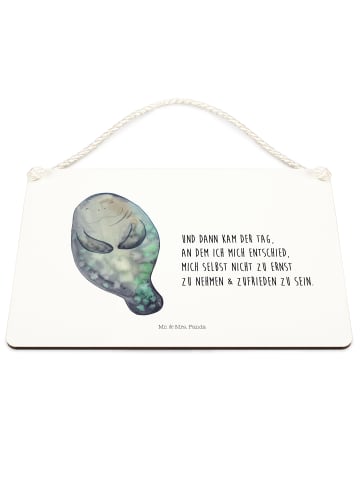 Mr. & Mrs. Panda Schild Seekuh Happy mit Spruch in Weiß