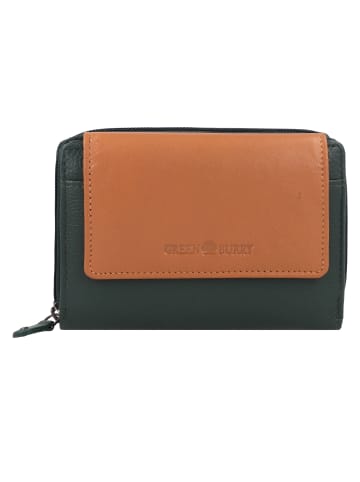 Greenburry Nappa Geldbörse RFID Schutz Leder 14 cm in green-tan