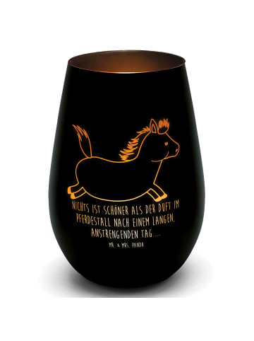 Mr. & Mrs. Panda Gartenlicht Pferd Springen mit Spruch in Schwarz