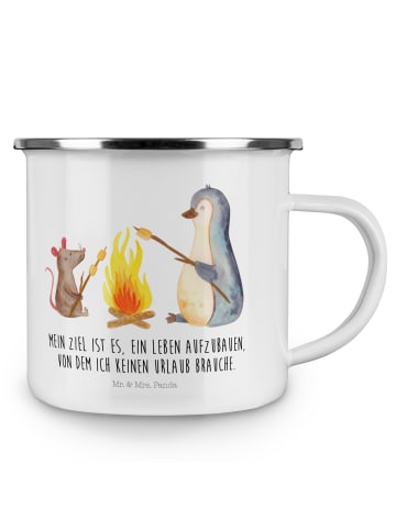 Mr. & Mrs. Panda Teebecher Pinguin Lagerfeuer mit Spruch in Weiß
