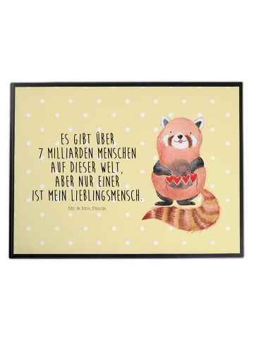 Mr. & Mrs. Panda Schreibunterlage Roter Panda mit Spruch in Gelb Pastell