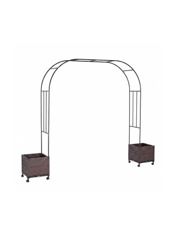relaxdays Rosenbogen in Schwarz/ Braun - (B)282 x (H)210 x (T)40 cm