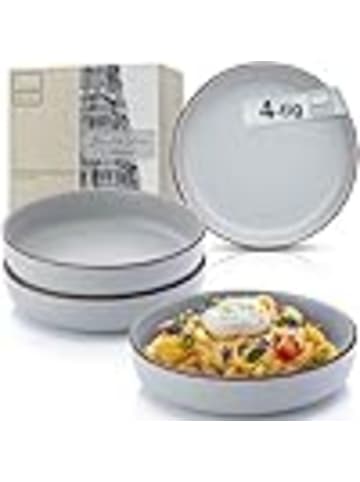 Sänger 4-tlg. Pastaschalen Set Bombay Stone in Grau aus Steingut
