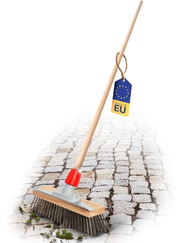 Novaliv Novaliv Robuster Drahtbesen mit Stiel - Stahlbesen mit Holzstiel, Effi in Silber