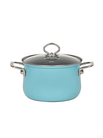 Riess Nouvelle Fleischtopf mit Glasdeckel Kristall in Blau