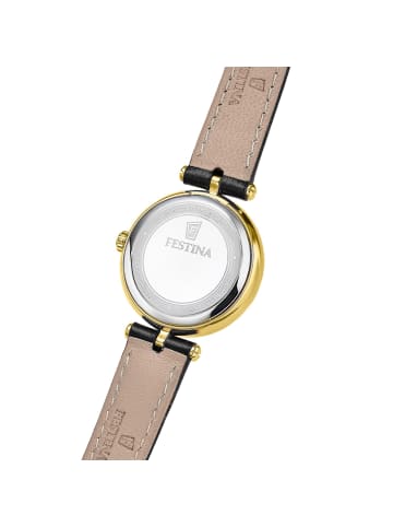 Festina Damenuhr Quarz mit Lederband Schwarz