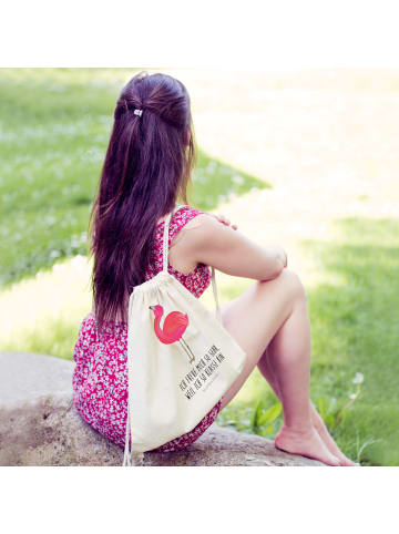 Mr. & Mrs. Panda Sportbeutel Flamingo Stolz mit Spruch in Creme