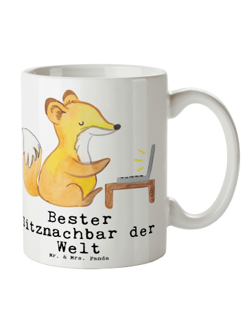 Mr. & Mrs. Panda Keramiktasse Fuchs Bester Sitznachbar der Welt ... in Weiß