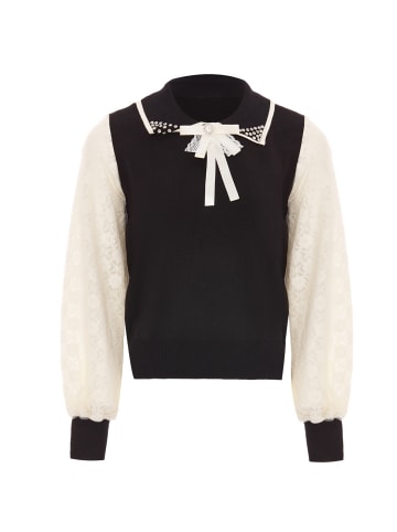 nascita Damen Strickpullover in Schwarz Wollweiss