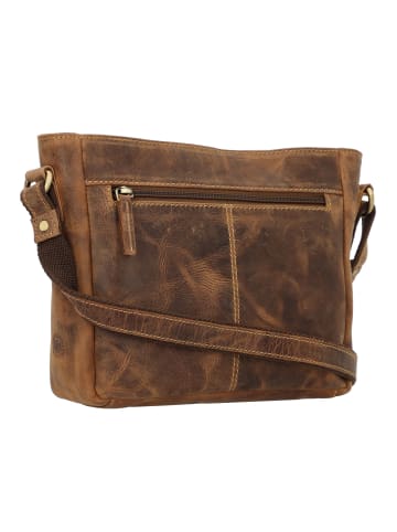 Greenburry Vintage Umhängetasche Leder 29 cm in brown