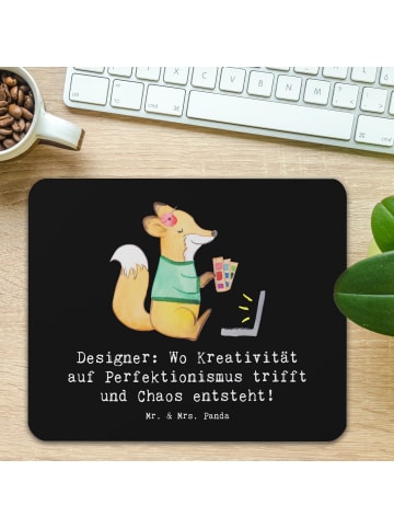 Mr. & Mrs. Panda Maus-Pad Designer Magie mit Spruch in Schwarz