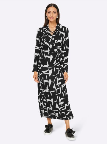 Heine Maxikleid in schwarz-champagner-gemustert