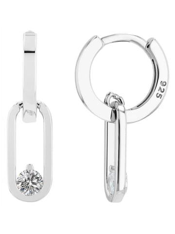 Adeliás Damen Creolen aus 925 Silber mit Zirkonia in silber
