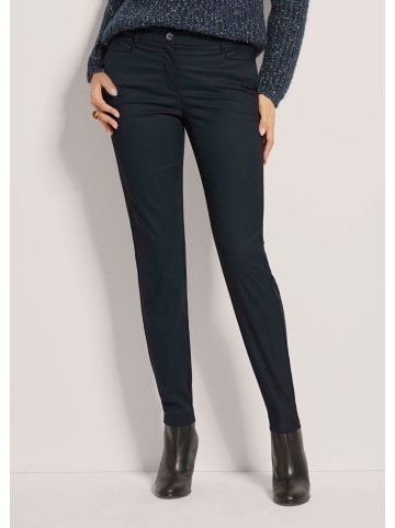 MADELEINE Schlanke Stretch-Hose mit Formbund in marine