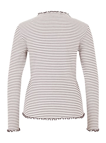 CARTOON Langarm-Shirt mit Kragen in Weiß/Violett