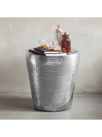 KADIMA DESIGN Beistelltisch 41x41x41cm Aluminium Silber Dekotisch orientalisch