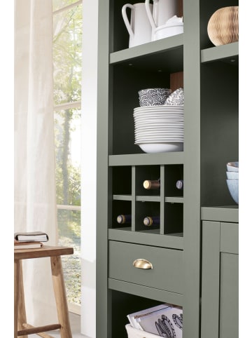 Furn.Design Regal grün, Wotan Eiche Landhaus, Regalschrank mit Weinregal