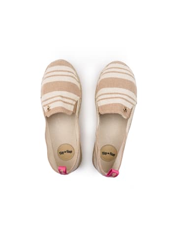 Flip Flop Espadrilles "espadrille*striped" in Hellbeige / Beige