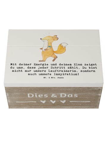 Mr. & Mrs. Panda Geschenkdose Lauftrainerin Inspiration mit Spruch in Weiß