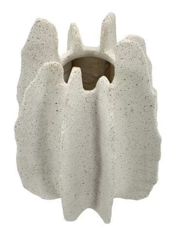 Mauro Ferretti Vase aus cremefarbenem Kunstharz, Ø 26 x 40 cm